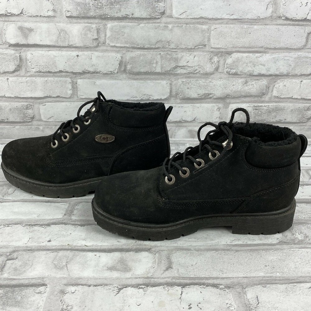 Lugz Boot Size 7 Fleece Lined Faux Suede Black